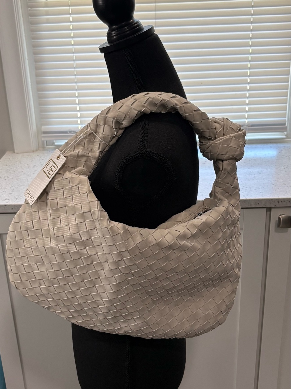 NWT Urban Expressions Vanessa Bone Ivory Woven Hobo Bag Purse